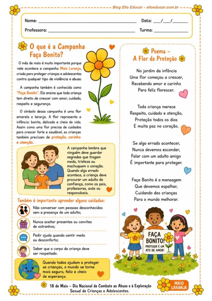 Atividades sobre a Campanha Faça Bonito