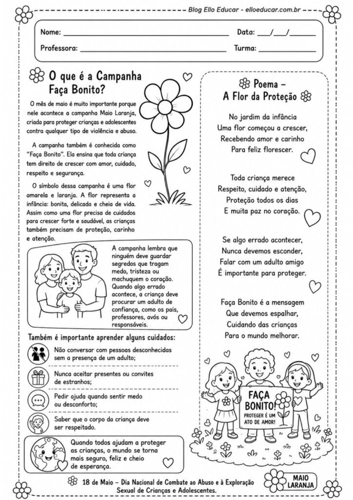 Atividades sobre a Campanha Faça Bonito