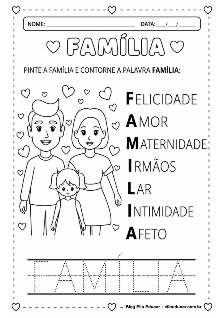 Atividades sobre família para Educação Infantil