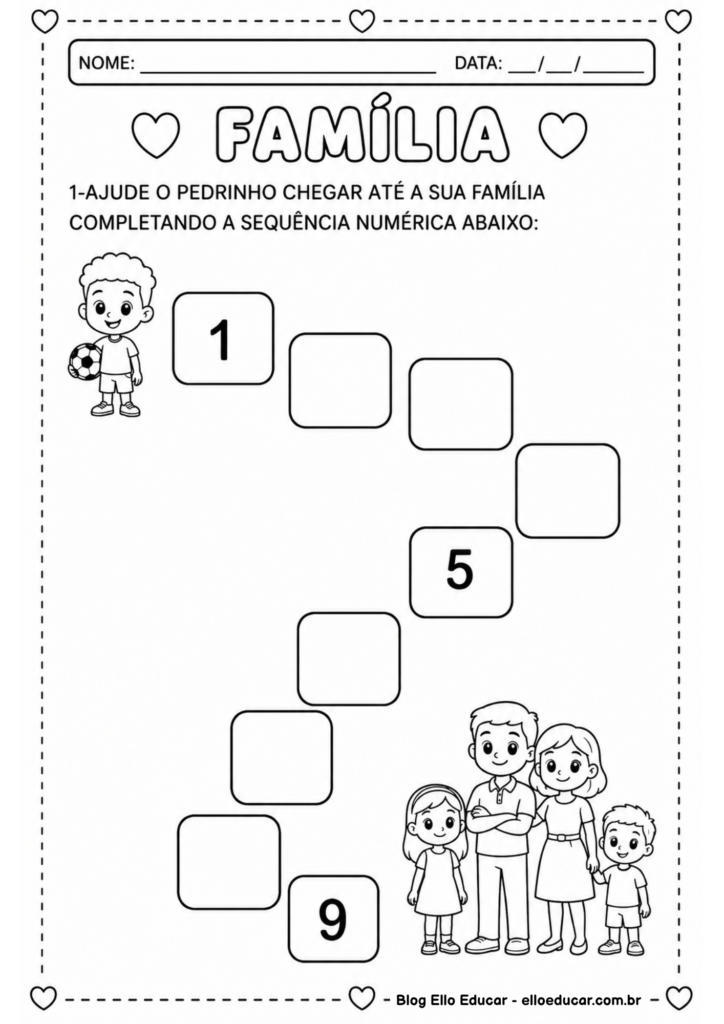 Atividades sobre família para Educação Infantil