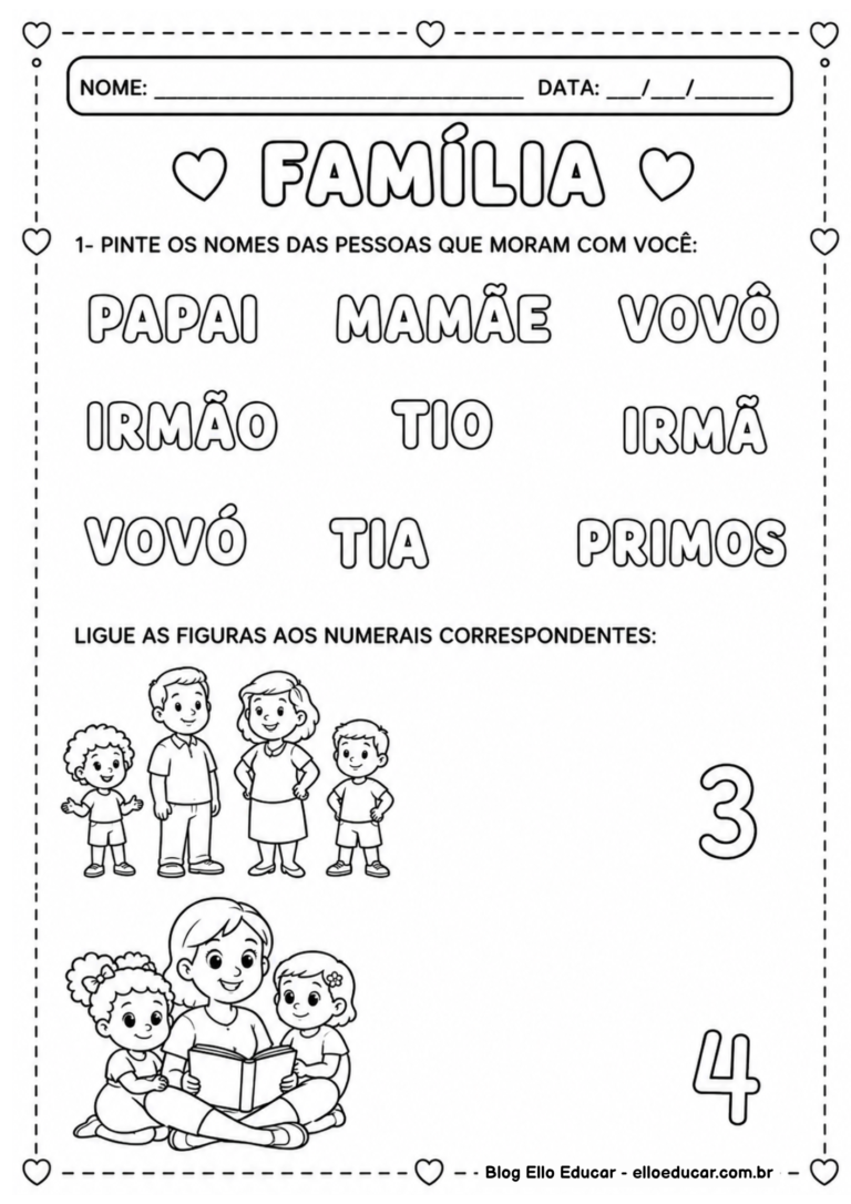 Atividades sobre família para Educação Infantil: PDF gratuito com 20 ...