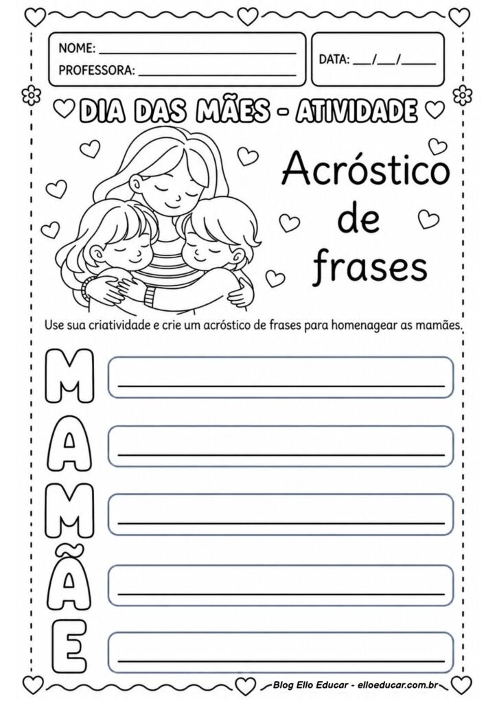 Atividades sobre Dia das Mães para 2° ano