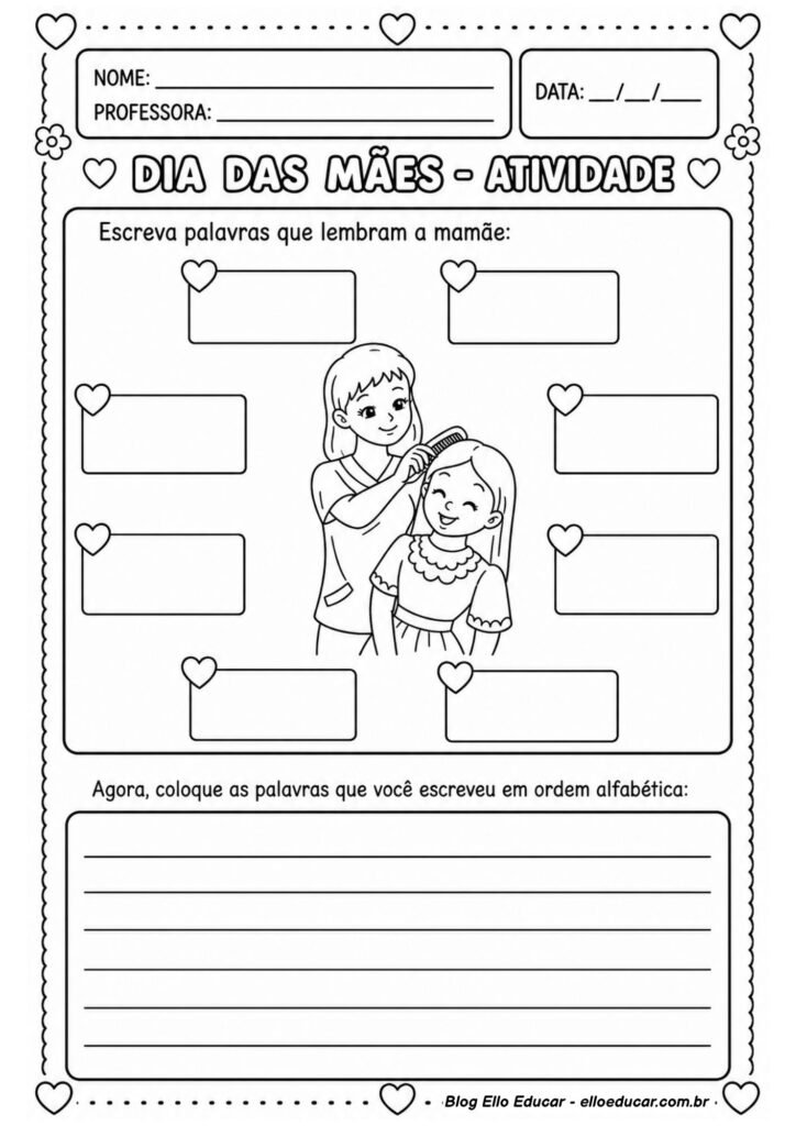 Atividades sobre Dia das Mães para 2° ano