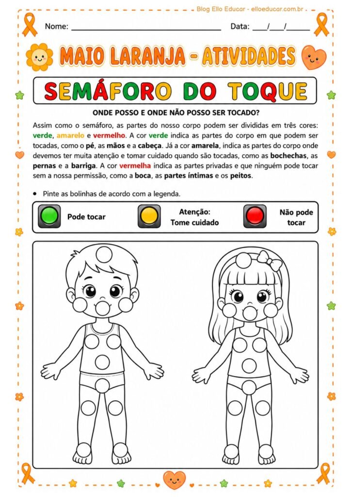 Atividades sobre o Maio Laranja 3° ano
