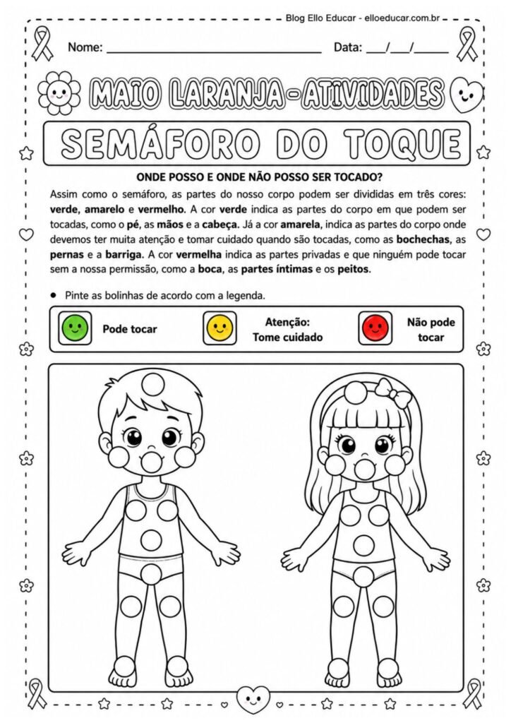 Atividades sobre o Maio Laranja 3° ano