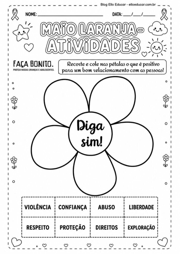 Atividades sobre o Maio Laranja 3° ano