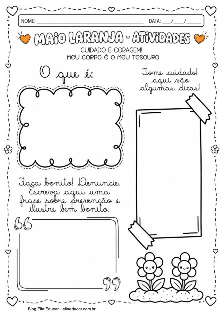 Atividades sobre o Maio Laranja 3° ano