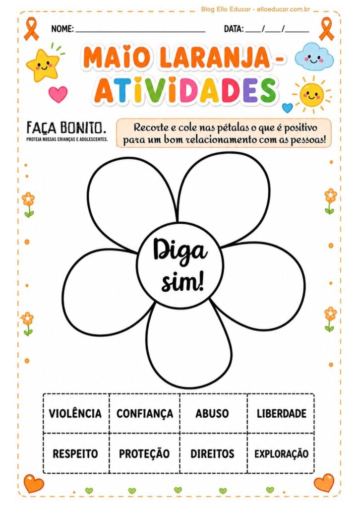 Atividades sobre o Maio Laranja 3° ano
