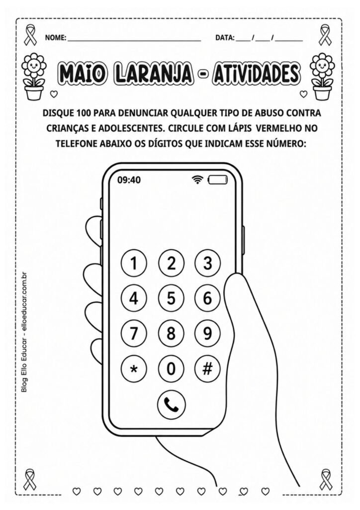 Atividades sobre o Maio Laranja Educação Infantil
