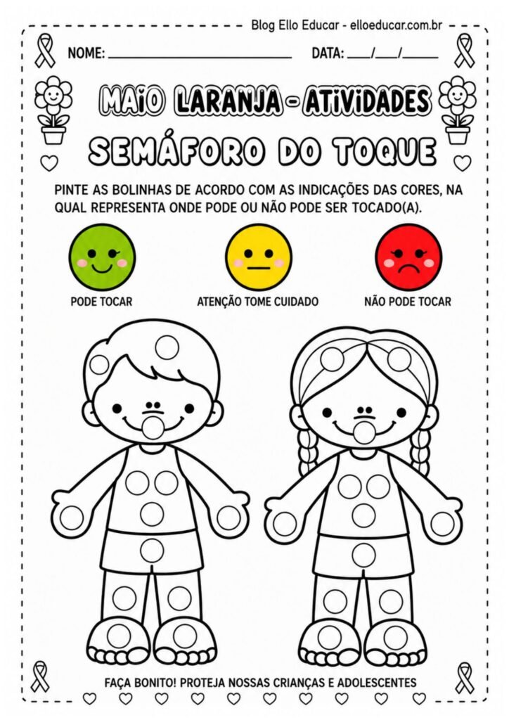 Atividades sobre o Maio Laranja Educação Infantil