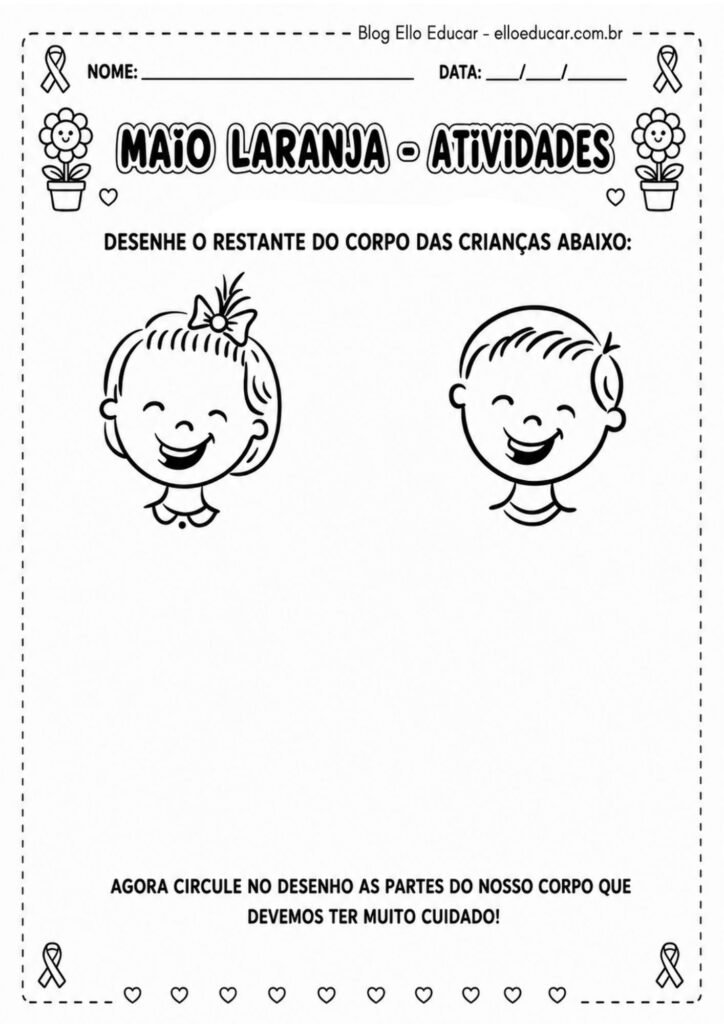 Atividades sobre o Maio Laranja Educação Infantil