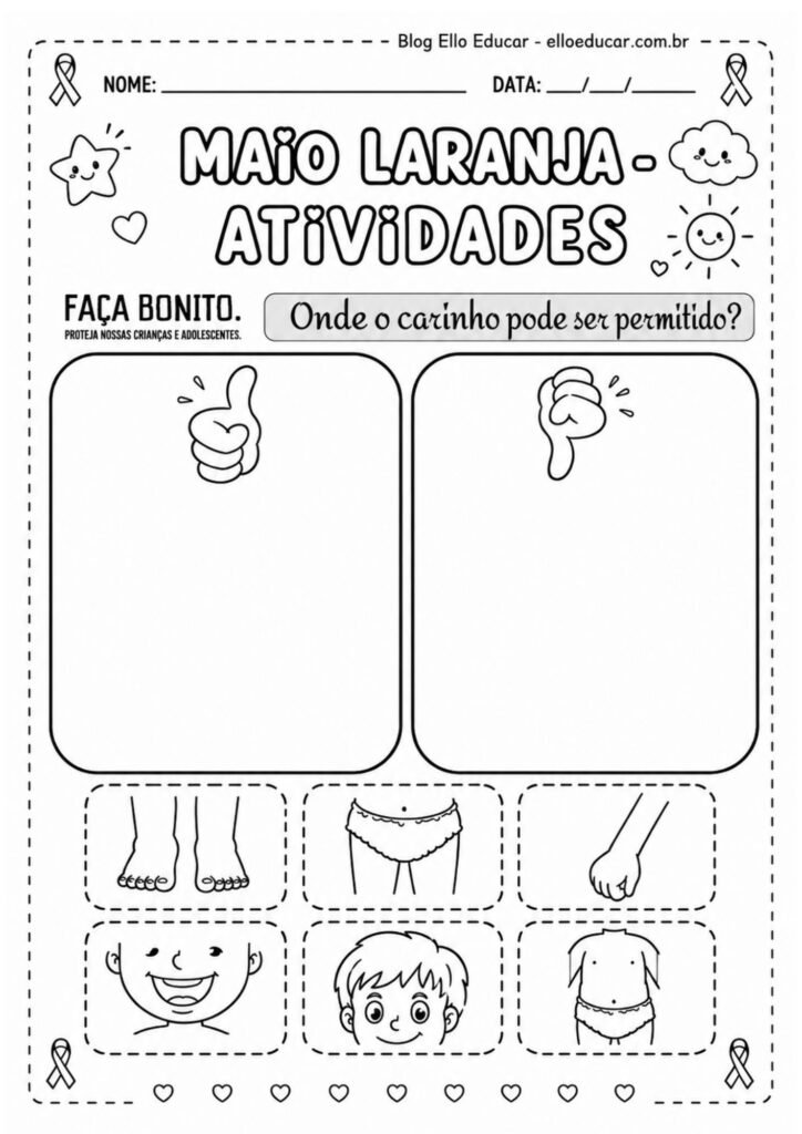 Atividades sobre o Maio Laranja Educação Infantil