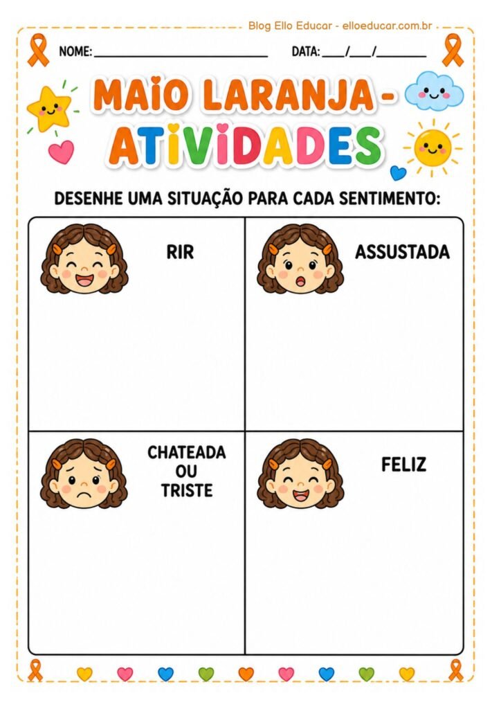 Atividades sobre o Maio Laranja Educação Infantil
