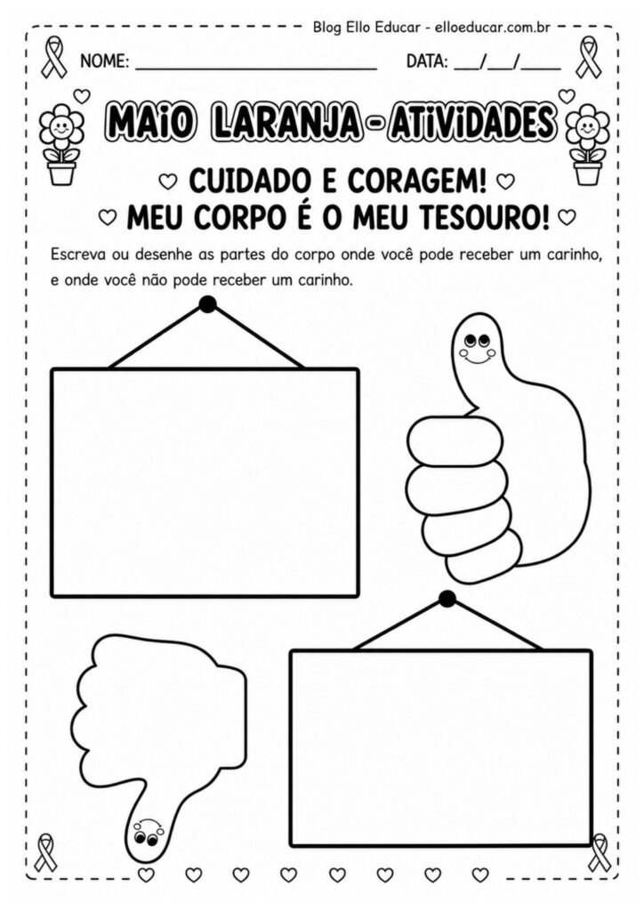 Atividades sobre o Maio Laranja Educação Infantil