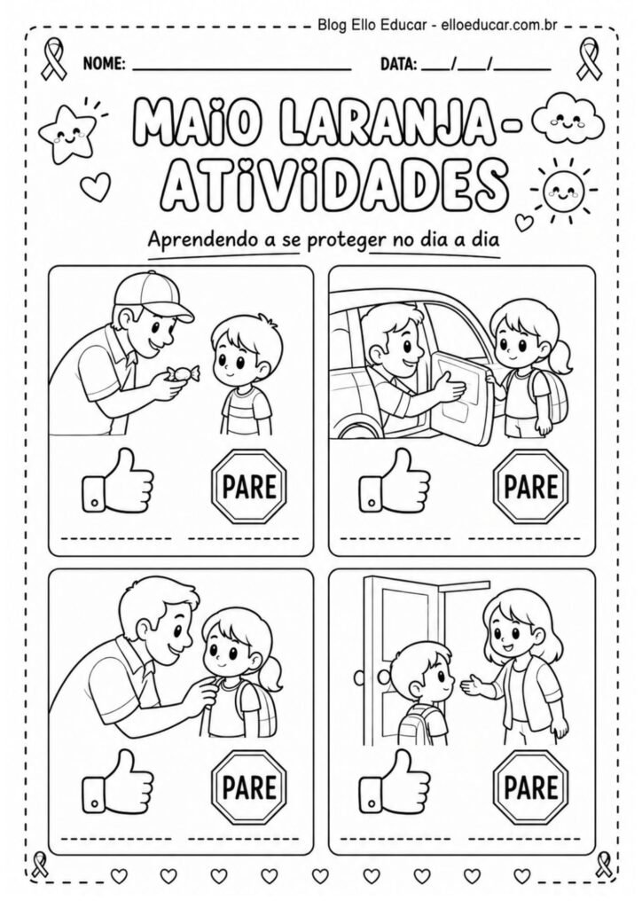 Atividades sobre o Maio Laranja Educação Infantil