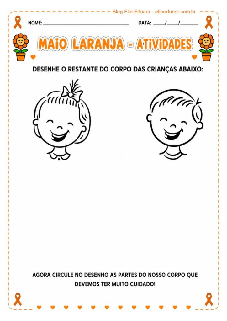 Atividades sobre o Maio Laranja Educação Infantil