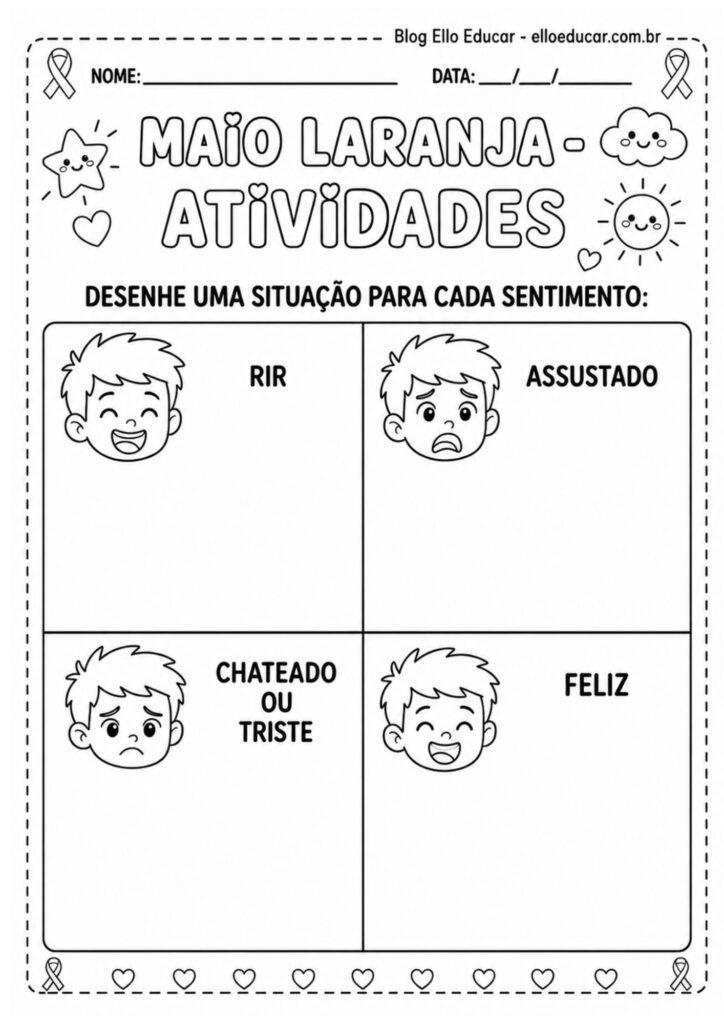 Atividades sobre o Maio Laranja Educação Infantil