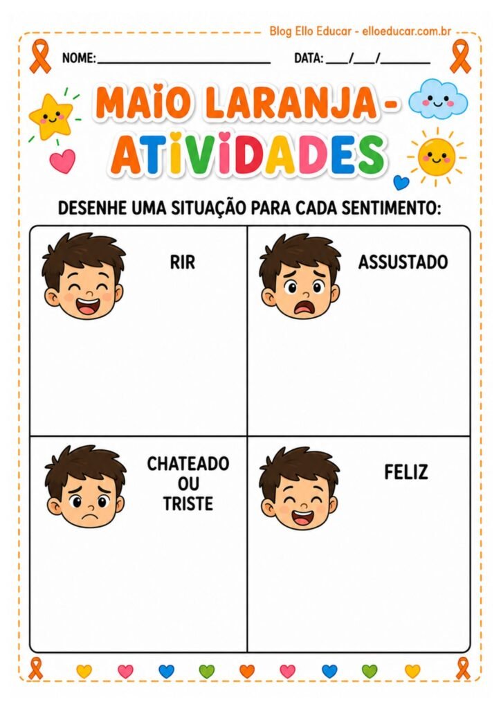 Atividades sobre o Maio Laranja Educação Infantil