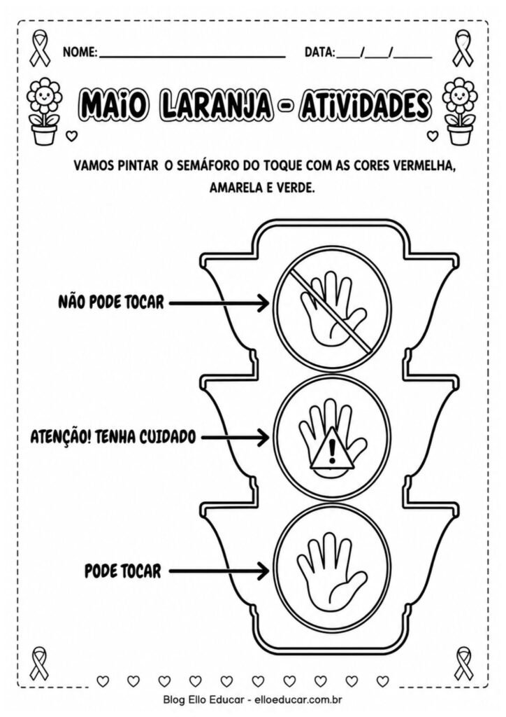 Atividades sobre o Maio Laranja Educação Infantil