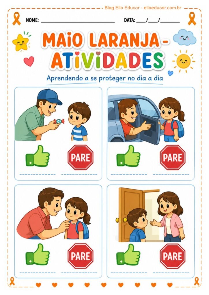 Atividades sobre o Maio Laranja Educação Infantil