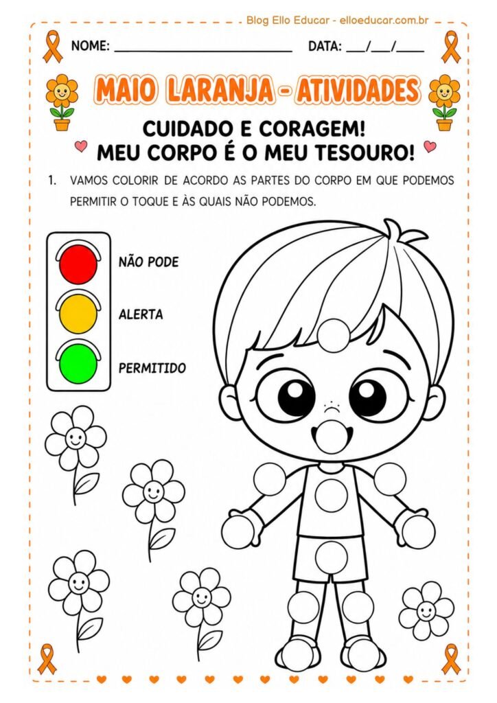 Atividades sobre o Maio Laranja Educação Infantil