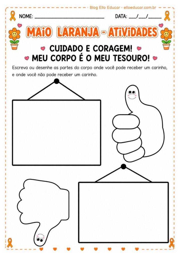 Atividades sobre o Maio Laranja Educação Infantil