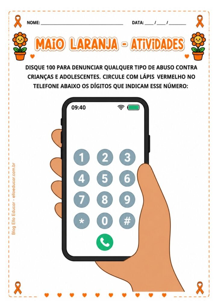 Atividades sobre o Maio Laranja Educação Infantil