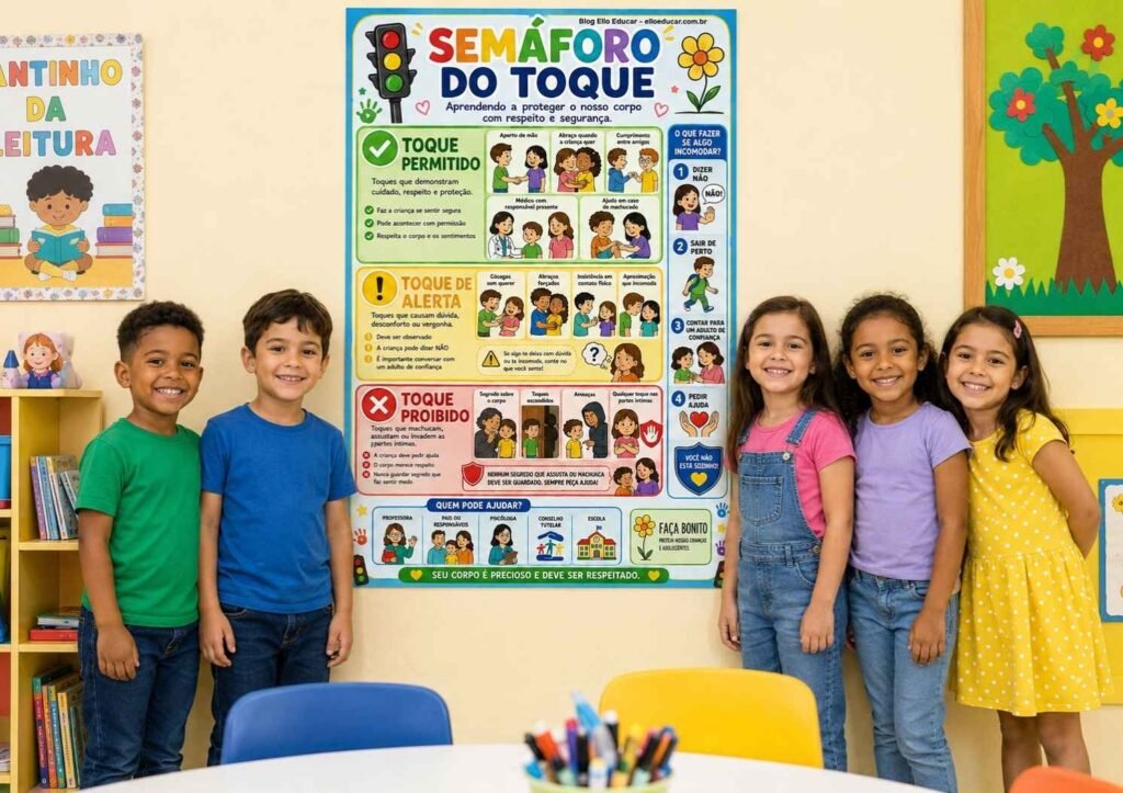 Cartaz do Semáforo do Toque em sala de aula
