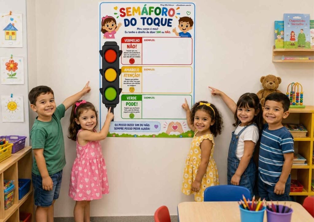 Cartaz do Semáforo do Toque em sala de aula