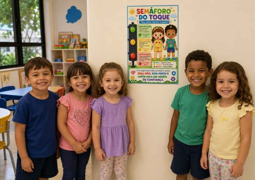 Cartaz do Semáforo do Toque em sala de aula