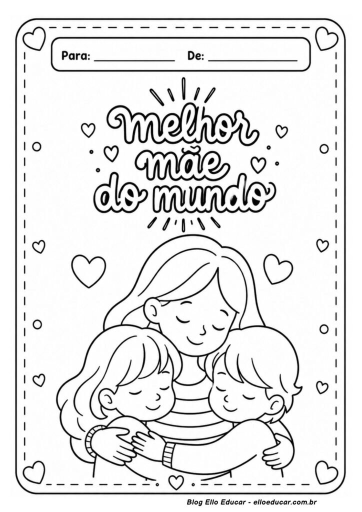 Desenho do Dia das Mães para colorir