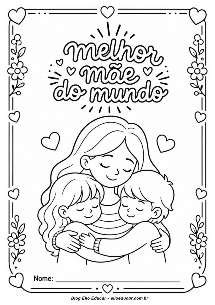 Desenho do Dia das Mães para colorir