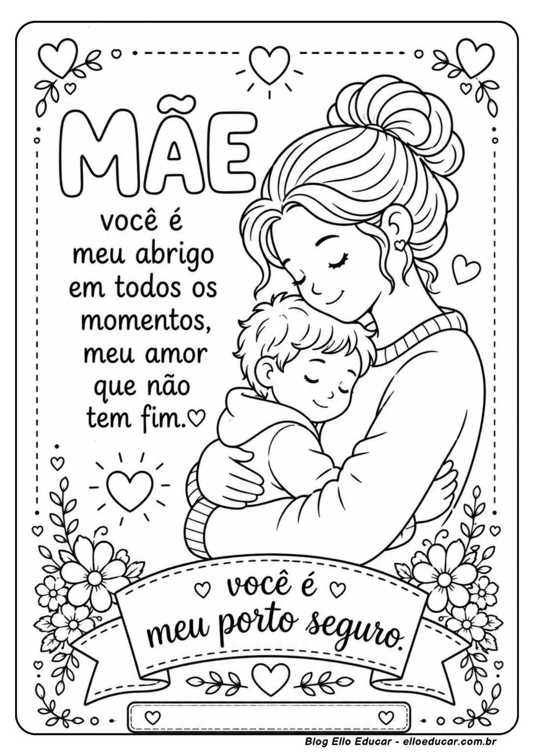 Desenho do Dia das Mães para colorir: 50 modelos grátis
