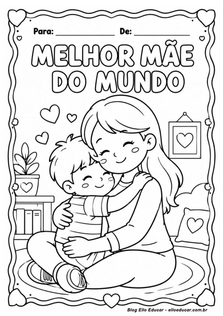 Desenho do Dia das Mães para colorir