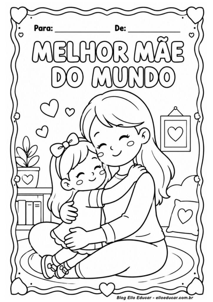 Desenho do Dia das Mães para colorir