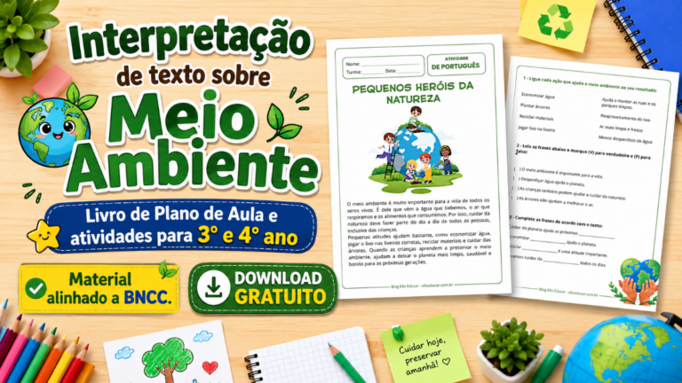 Interpretação de texto meio ambiente 3° e 4° ano