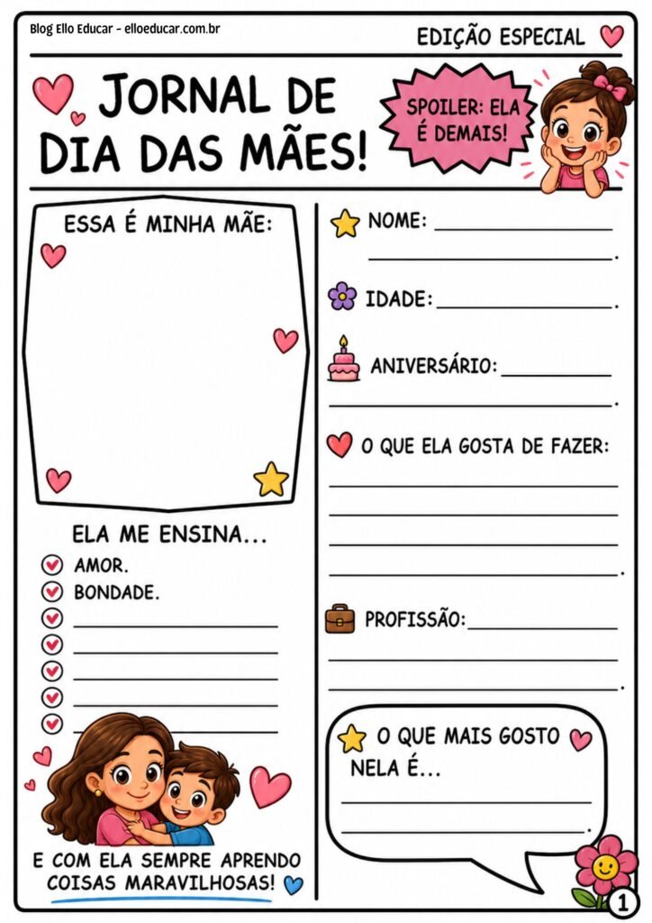Jornal do Dia das Mães.