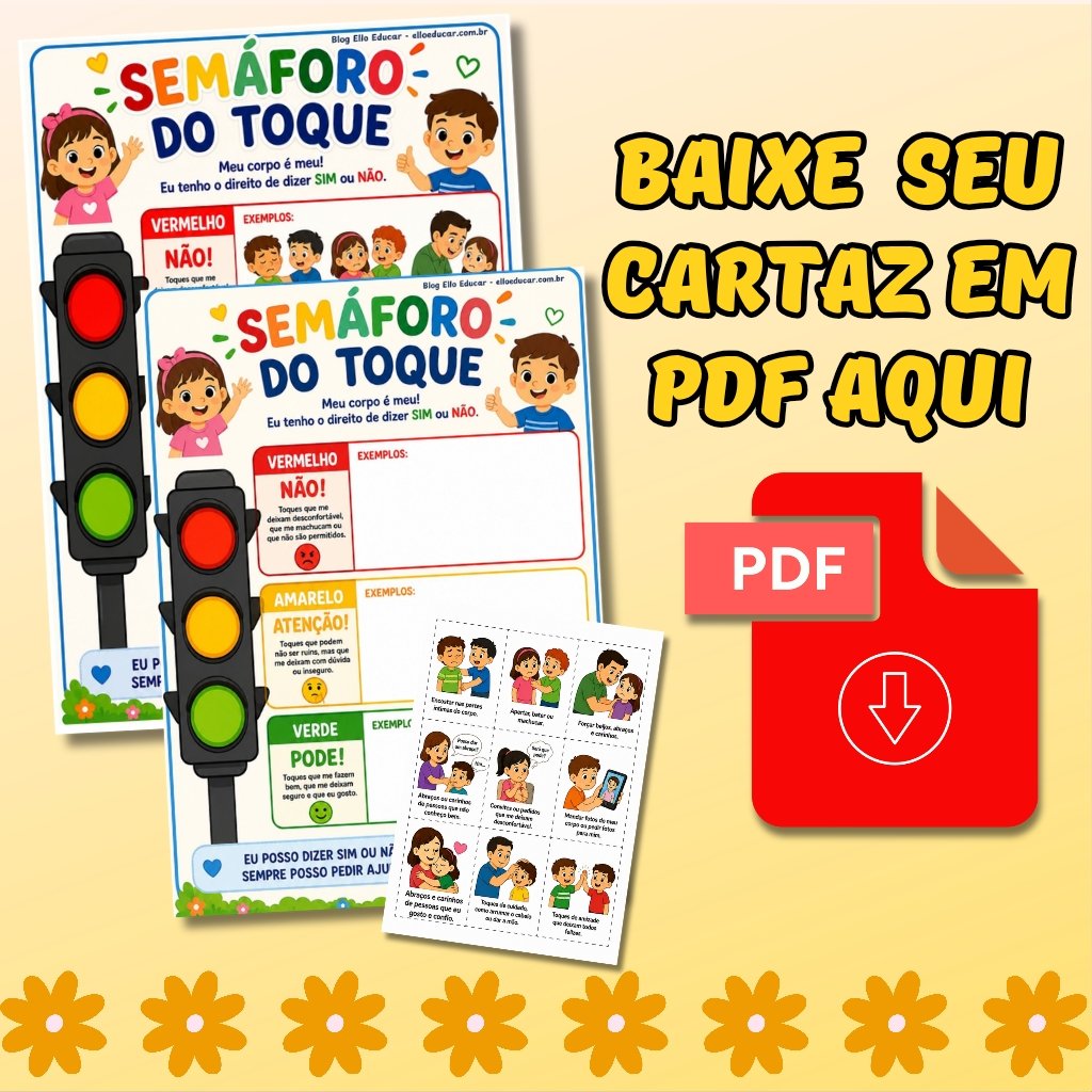 Kit de Cartaz Semáforo do Toque + Atividade Interativa