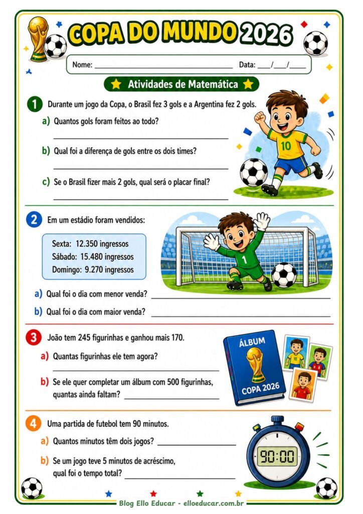 Atividades da Copa do Mundo 3° ano