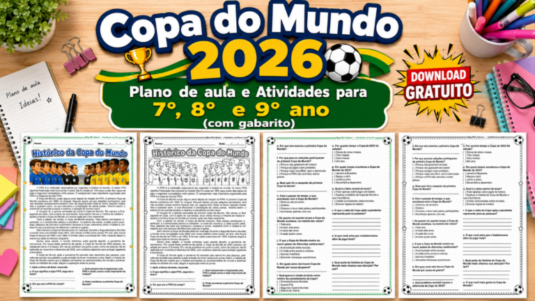 Atividade da Copa do Mundo 7° ao 9° ano.