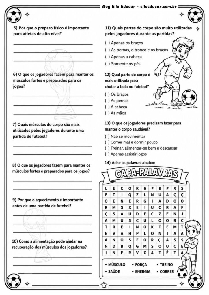 Atividade de Educação Física da Copa do.Mundo 6° e 7° ano.