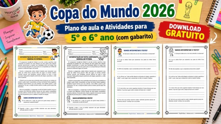 Atividade de Interpretação Textual da Copa do Mundo 2026.