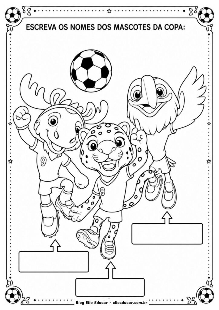 Atividades Mascotes da Copa do Mundo 2026