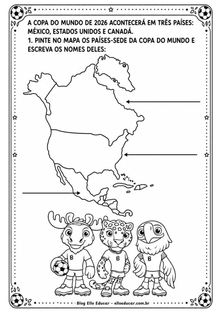 Atividades Mascotes da Copa do Mundo 2026
