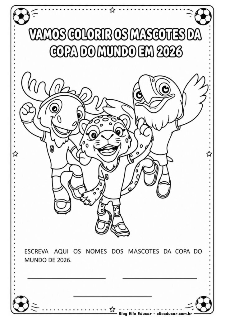 Atividades Mascotes da Copa do Mundo 2026