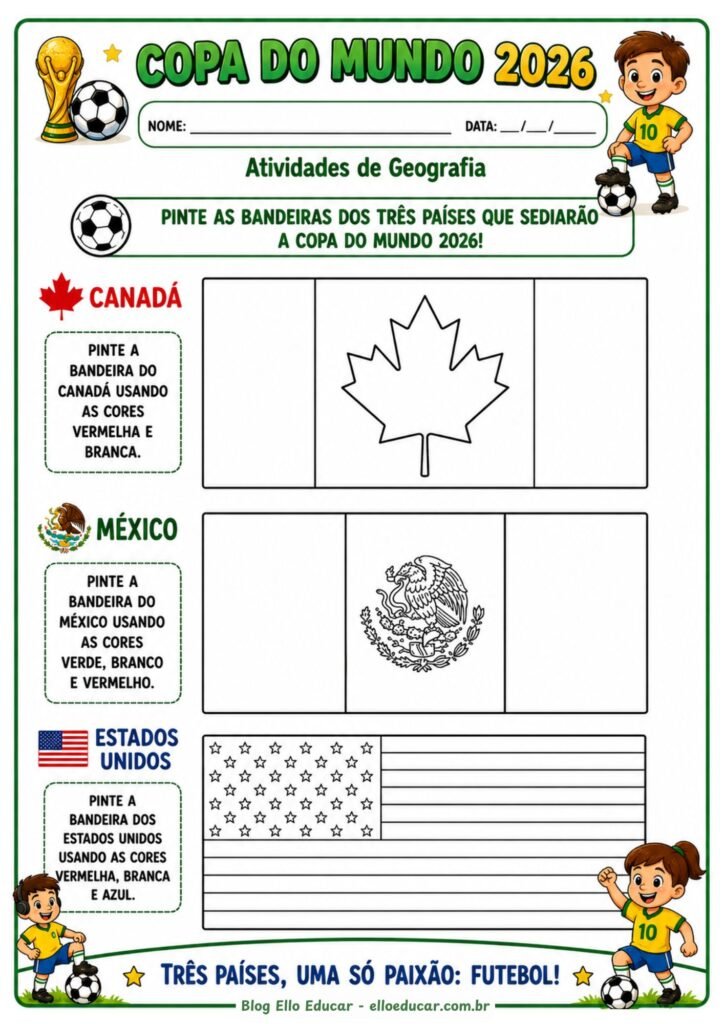 Atividades da Copa do Mundo 1° ano