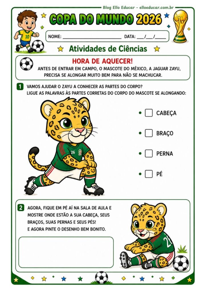 Atividades da Copa do Mundo 1° ano