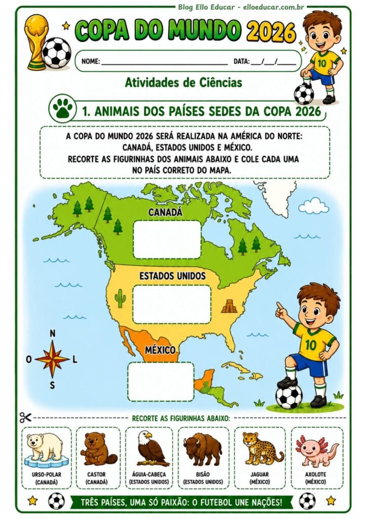 Atividades da Copa do Mundo 1° ano