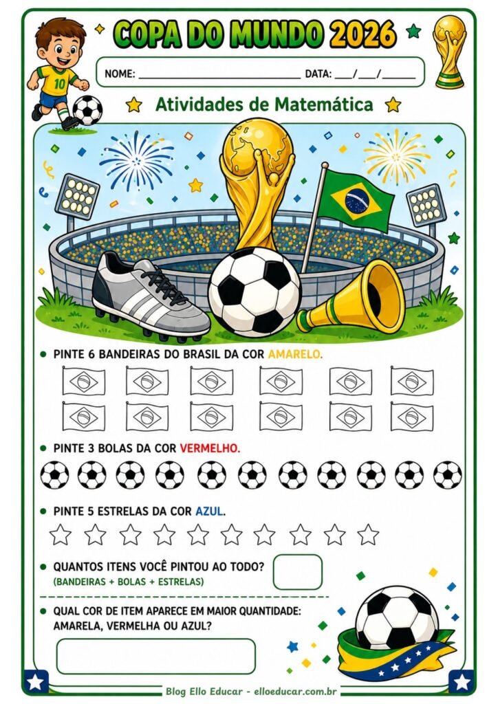 Atividades da Copa do Mundo 1° ano