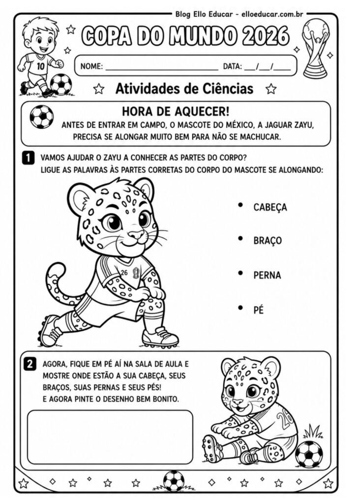 Atividades da Copa do Mundo 1° ano